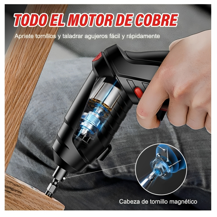 Mini Taladro/Atornillador 47 Pro – Todo en Uno con Maletín
